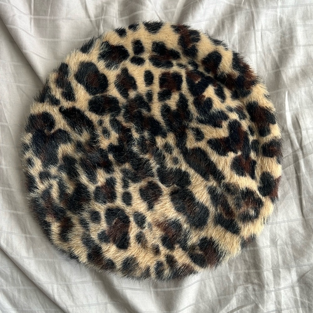 Cute Faux Cheetah Print Beret